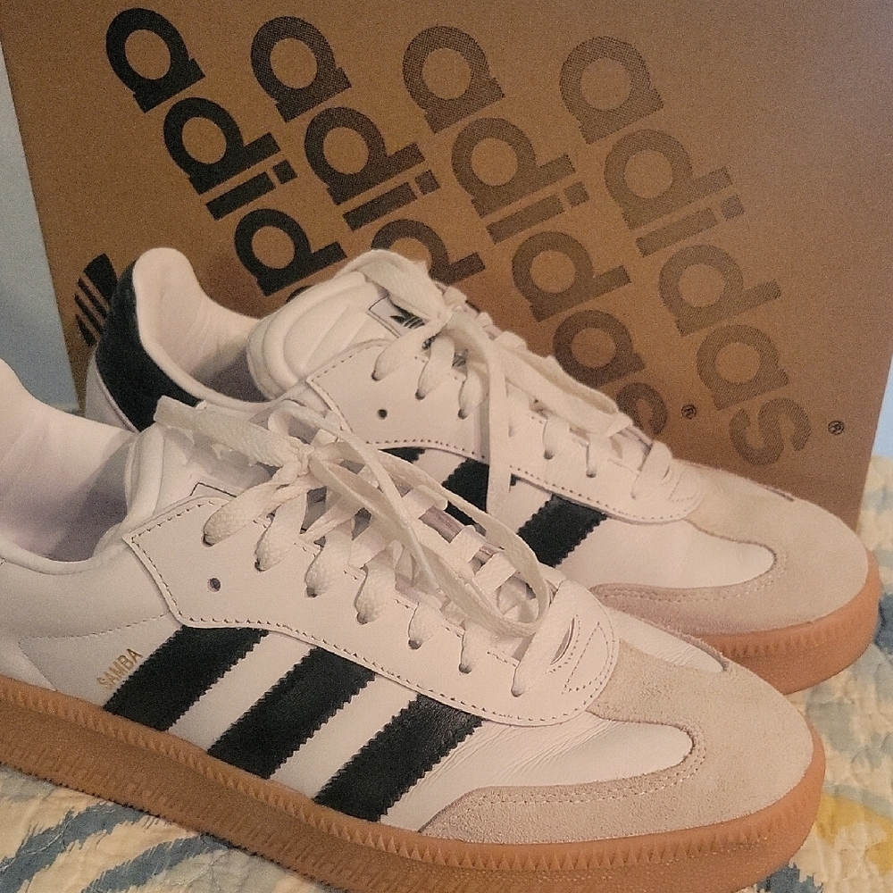 Adidas Samba White Black Gum Sole Sneakers